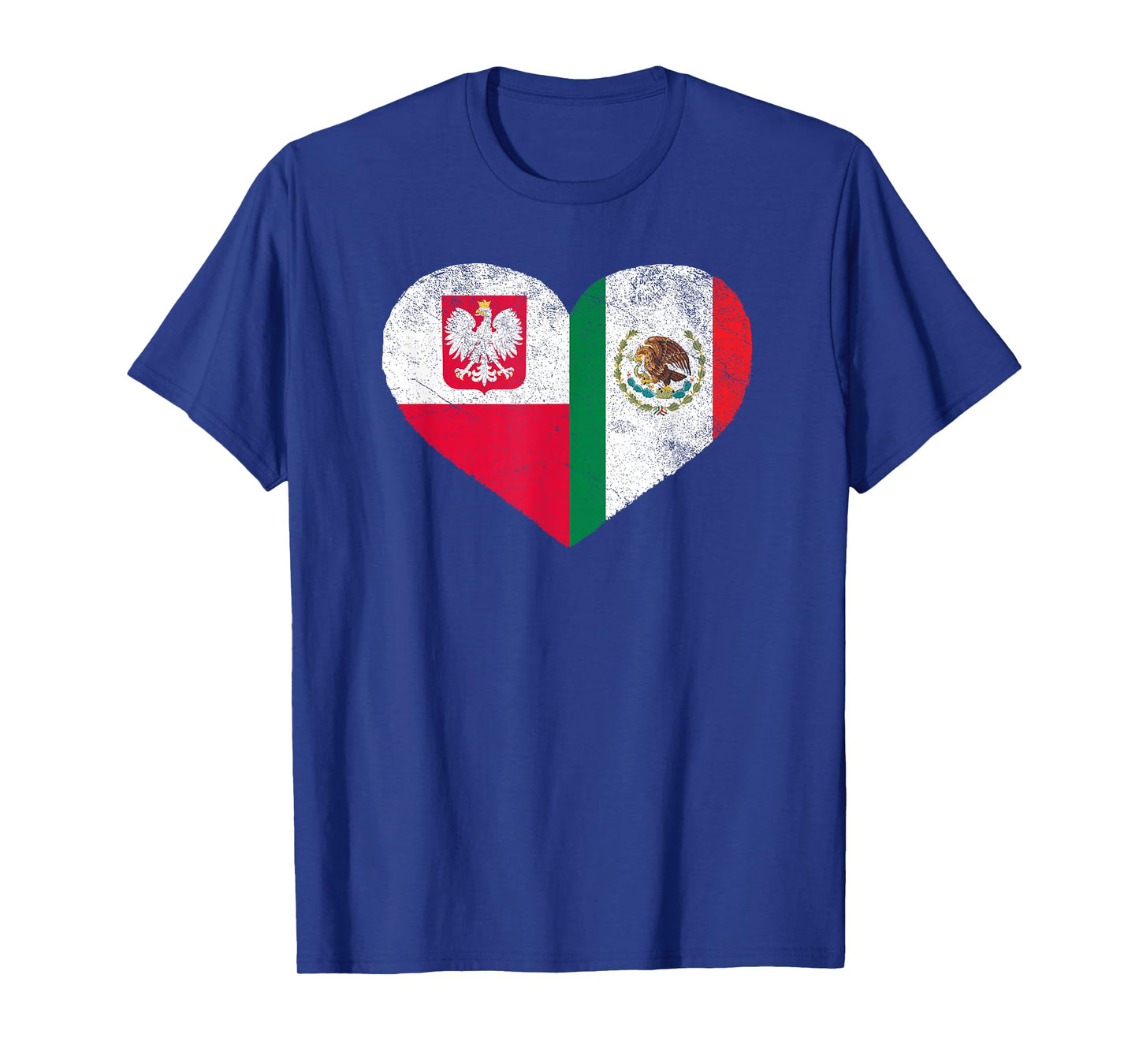 Polish Mexican Flag Heart Poland Mexico T-Shirt