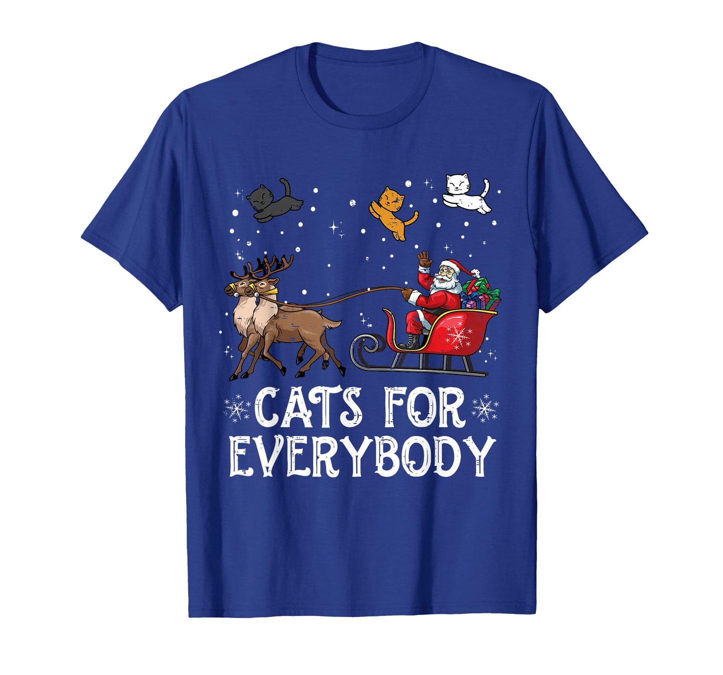Cats For Everybody Christmas Cat Funny Xmas Women Santa T-Shirt