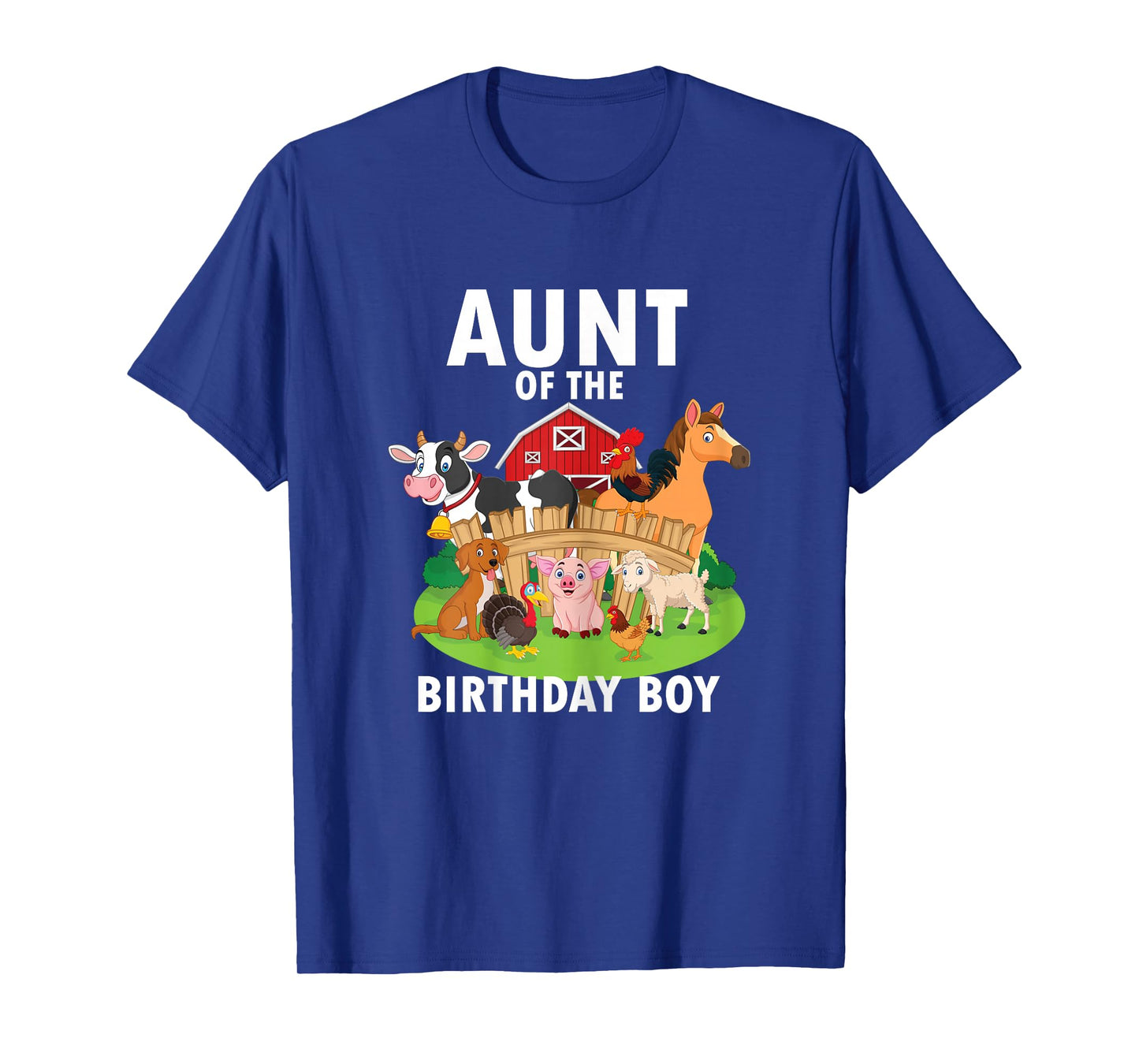Aunt Of The Birthday Boy Farm Animals Matching Farm Theme T-Shirt
