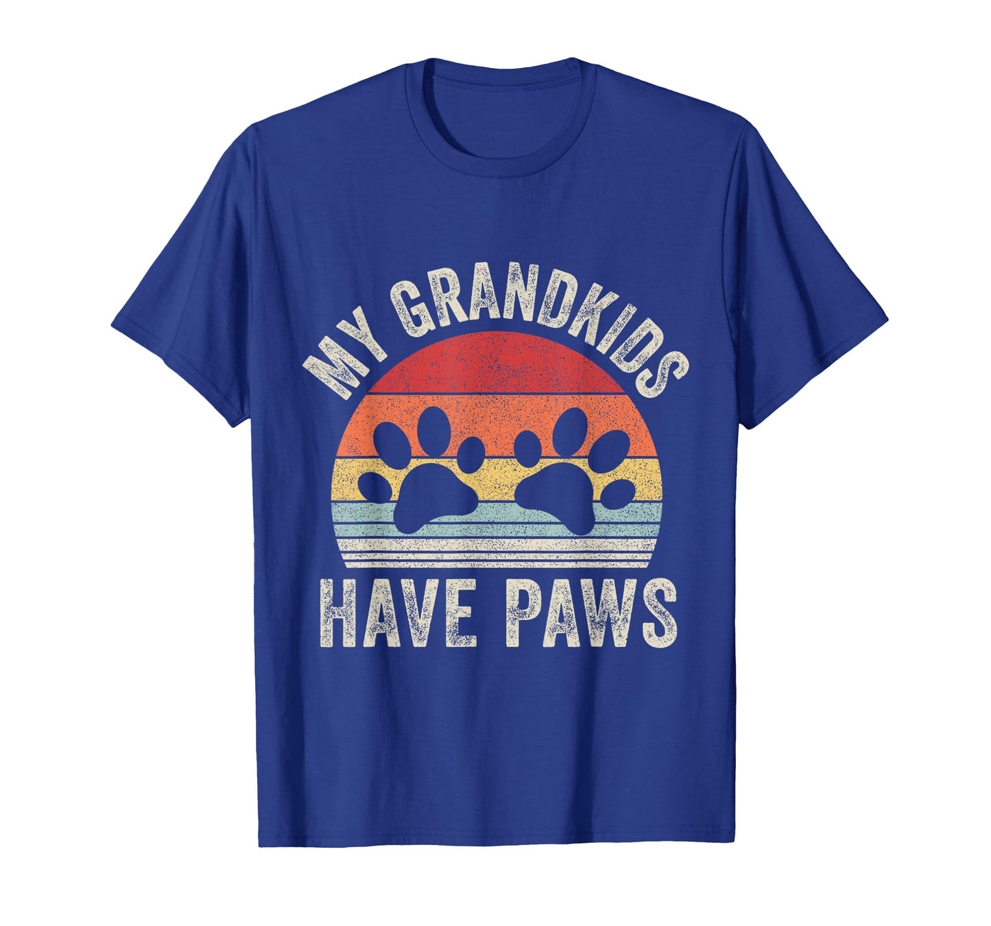 Vintage Retro My Grandkids Have Paws Dog Grandma T-Shirt