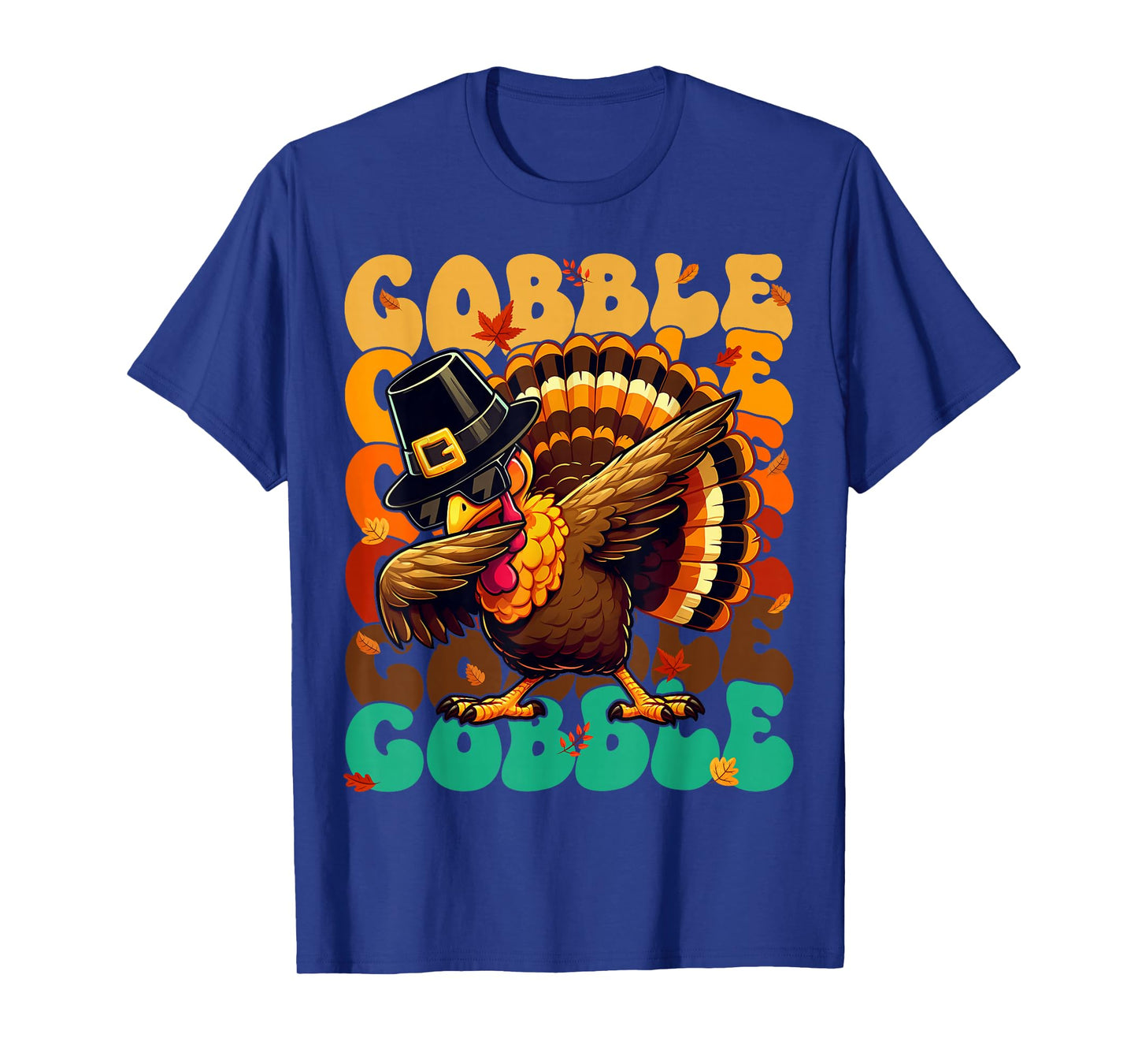 Thanksgiving Dabbing Turkey Gobble Gobble Pilgrim Boys Kids T-Shirt
