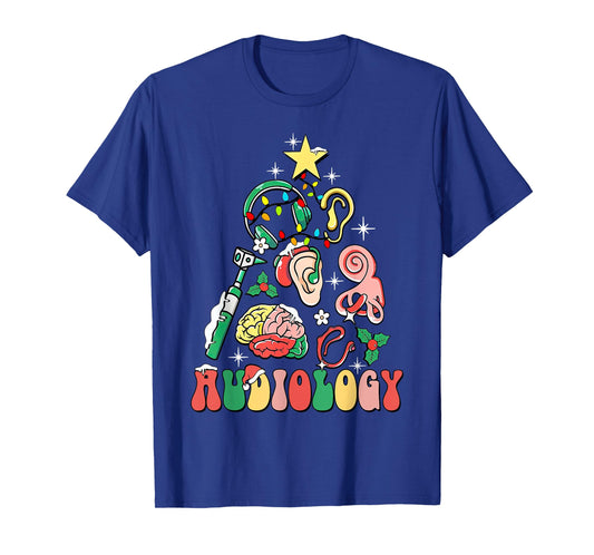 Audiology Christmas Tree Audiologist Squad Healthcare Worker T-Shirt