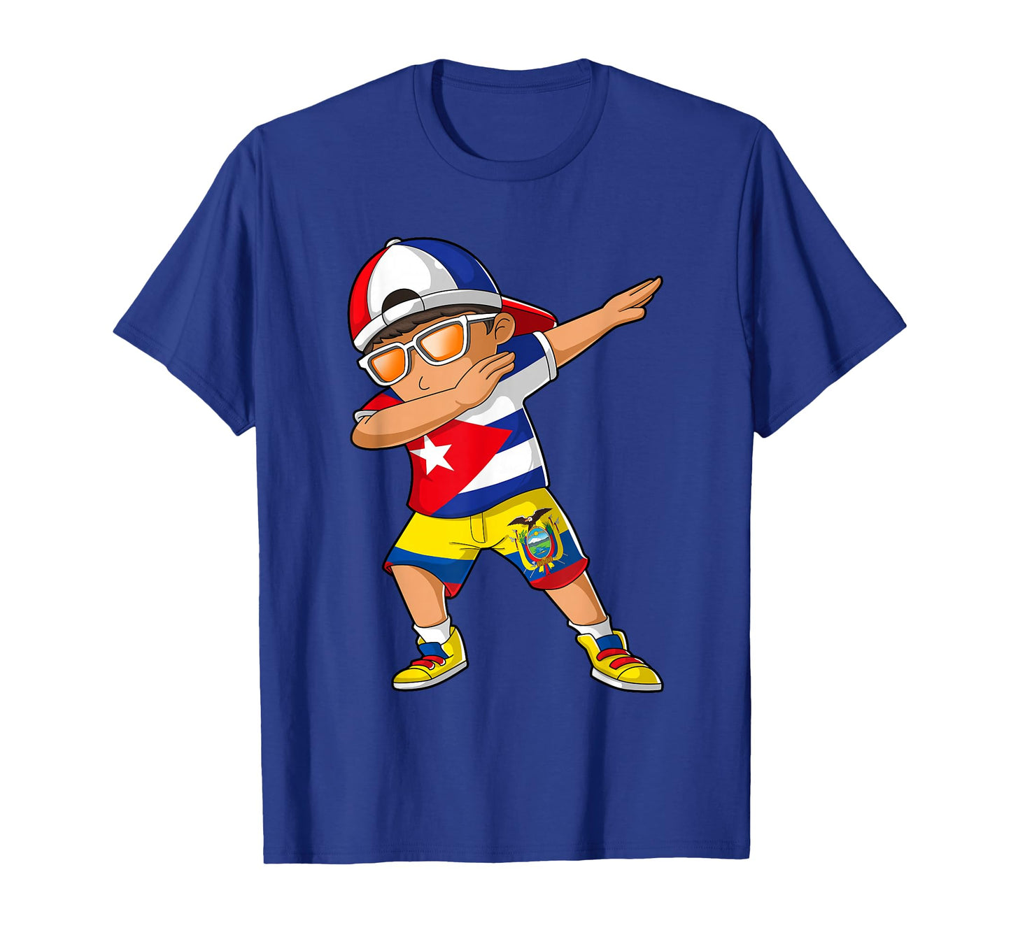 Half Cuban Half Ecuadorian Boy Kid Cuba Ecuador Flag T-Shirt