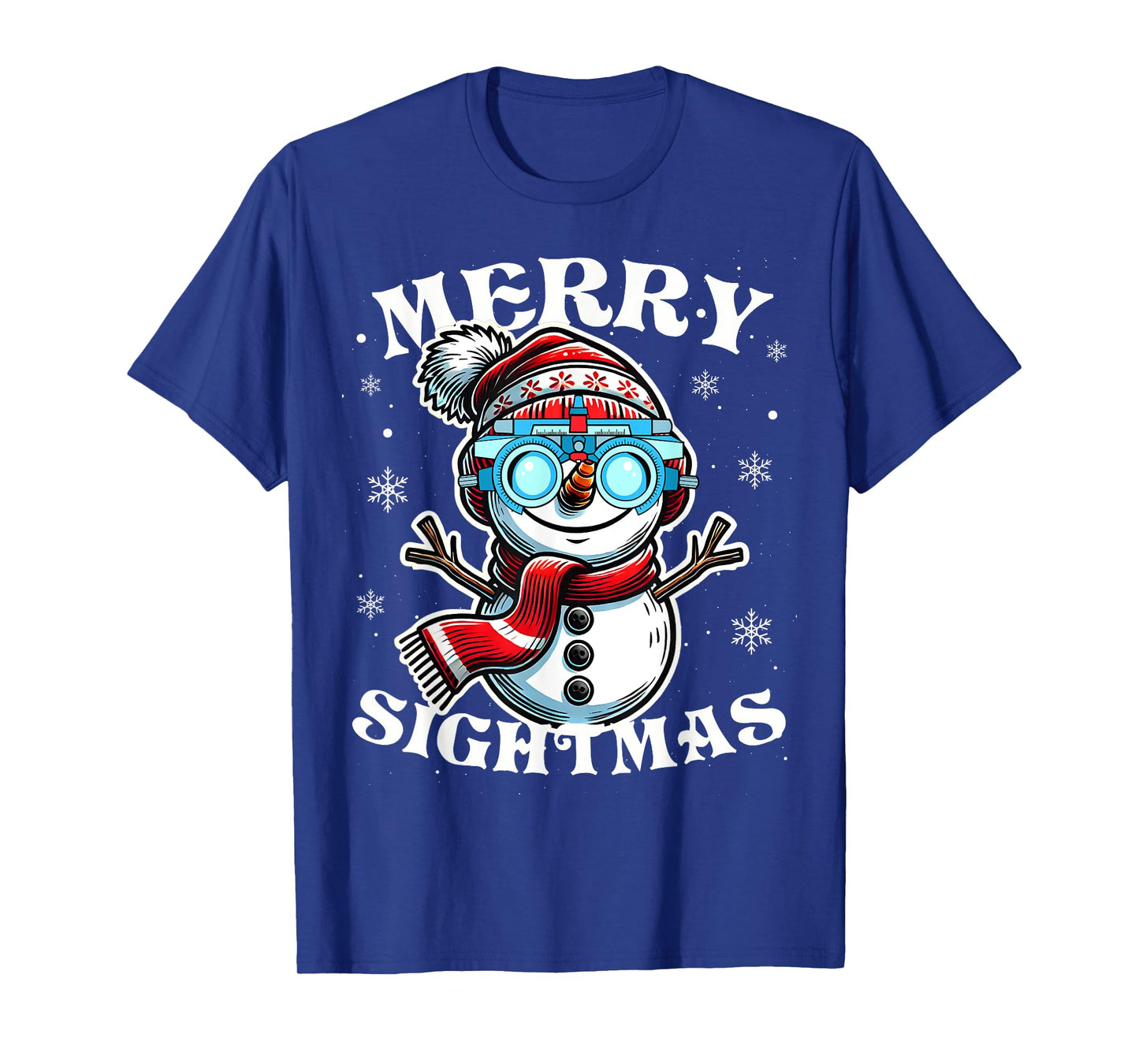 Merry Sightmas Snowman Optometry Christmas Shirt Eye Doctor T-Shirt