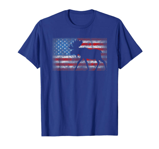 American Flag Moose 4th of July Animal Gift T-Shirt