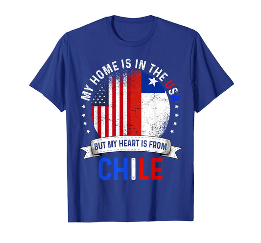 Chilean American Patriot Heart is from Chile Flag T-Shirt
