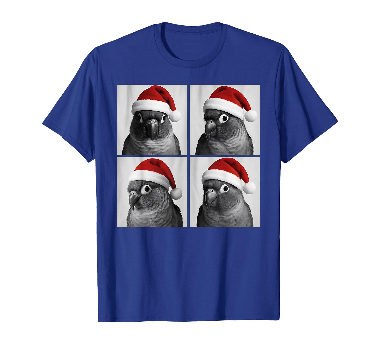 Funny Christmas Green Cheek Conure Santa Photo Booth Parrot T-Shirt