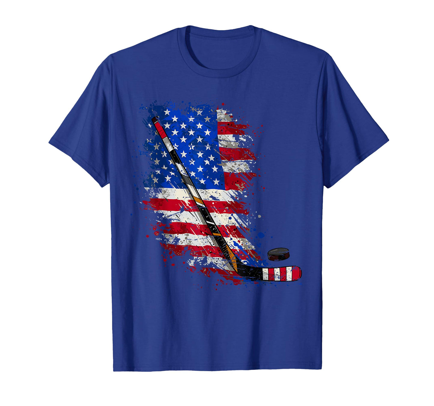 Hockey American Flag 4th of July T-Shirt