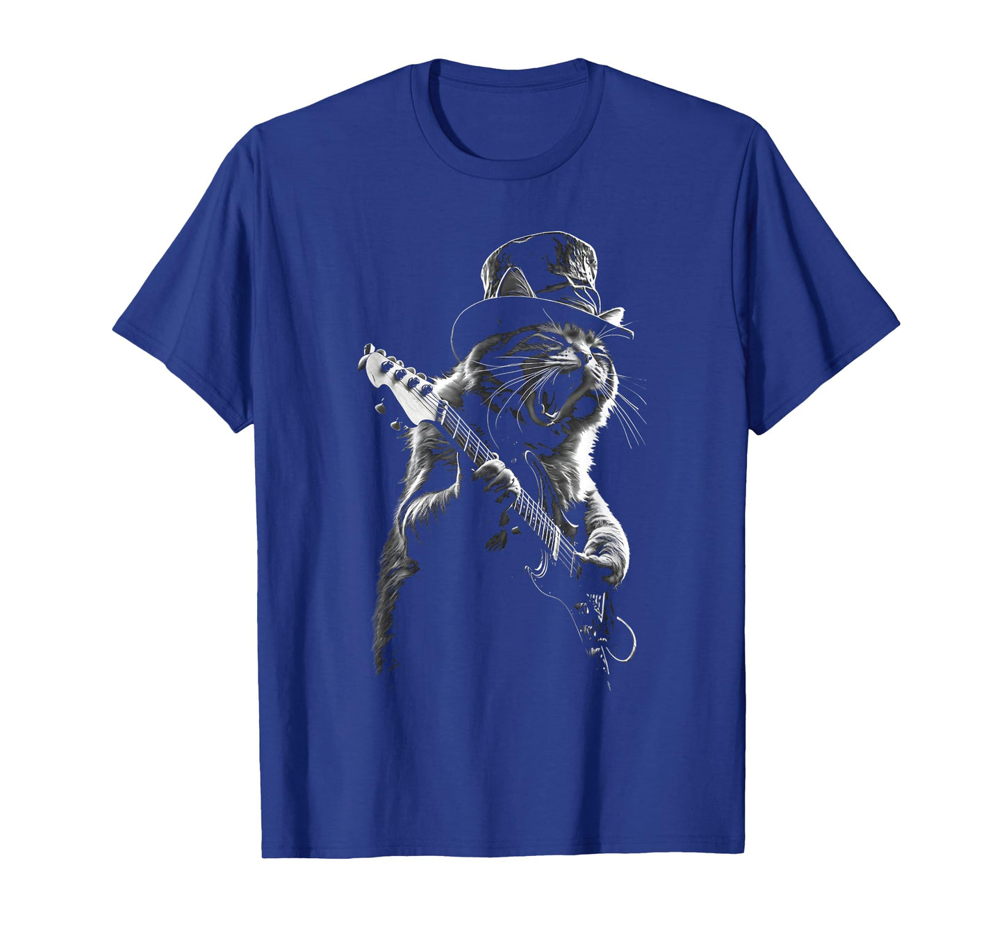 Rock Star Cat Playing Guitar Graphic T-Shirt