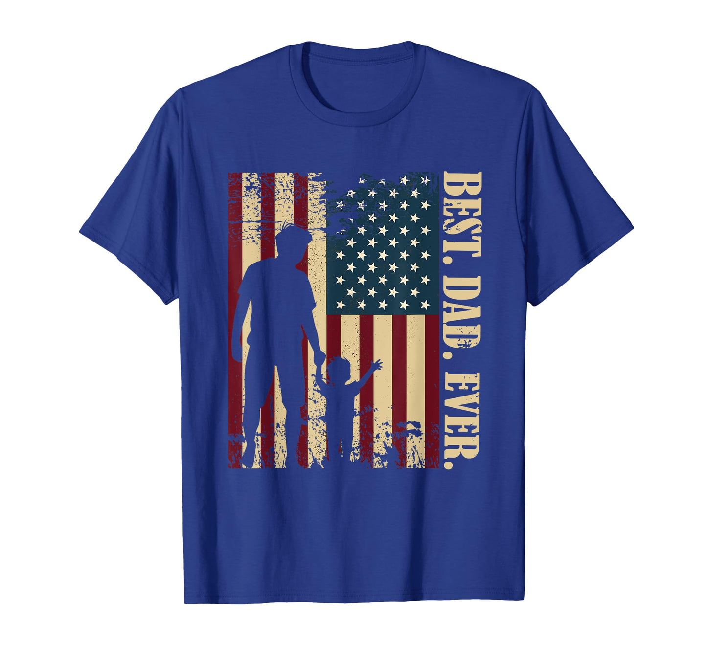 Best Dad Ever With Us American Flag Vintage For Father's Day T-Shirt