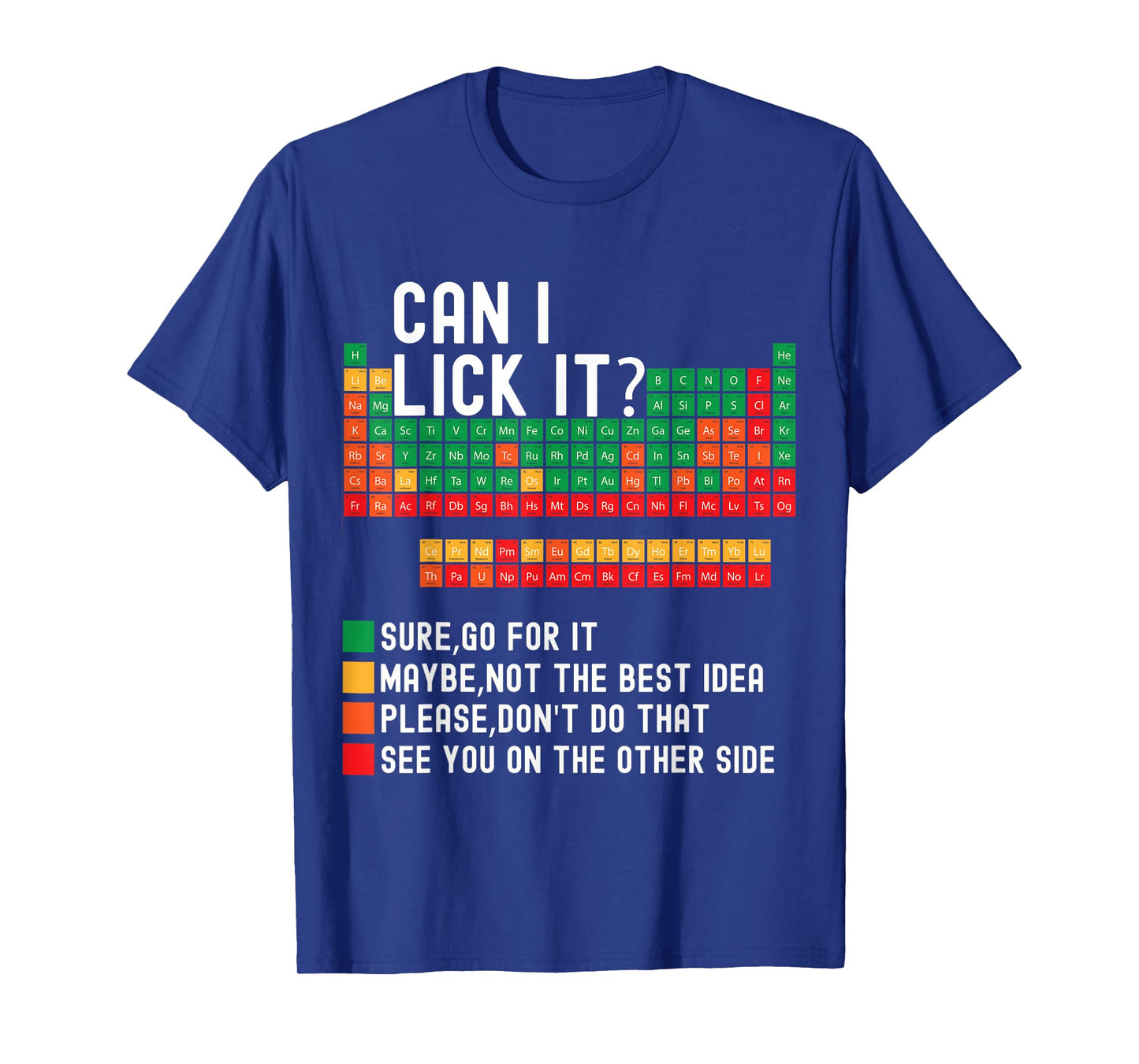 Can I Lick It Funny Periodic Table Of Elements science Kids T-Shirt