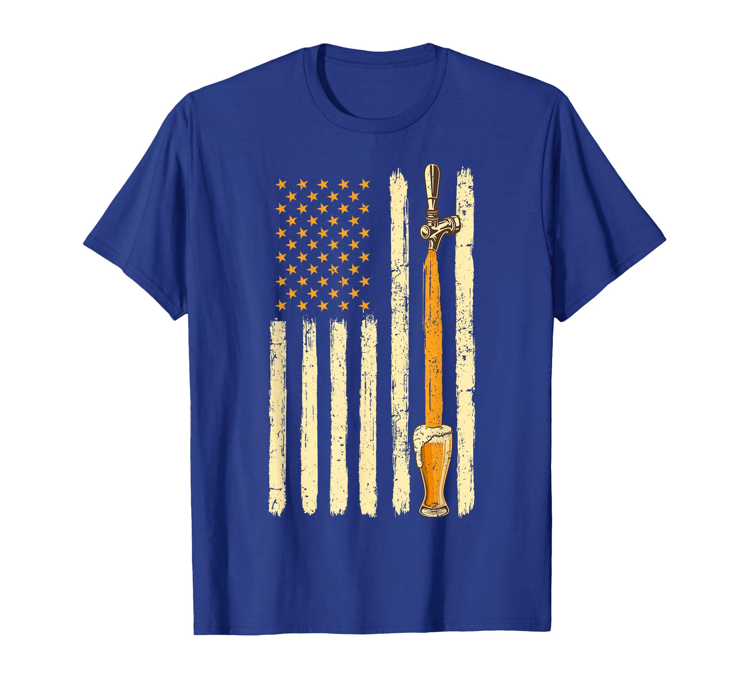 Craft Beer Tap Distressed American Flag Patriotic Alcohol T-Shirt