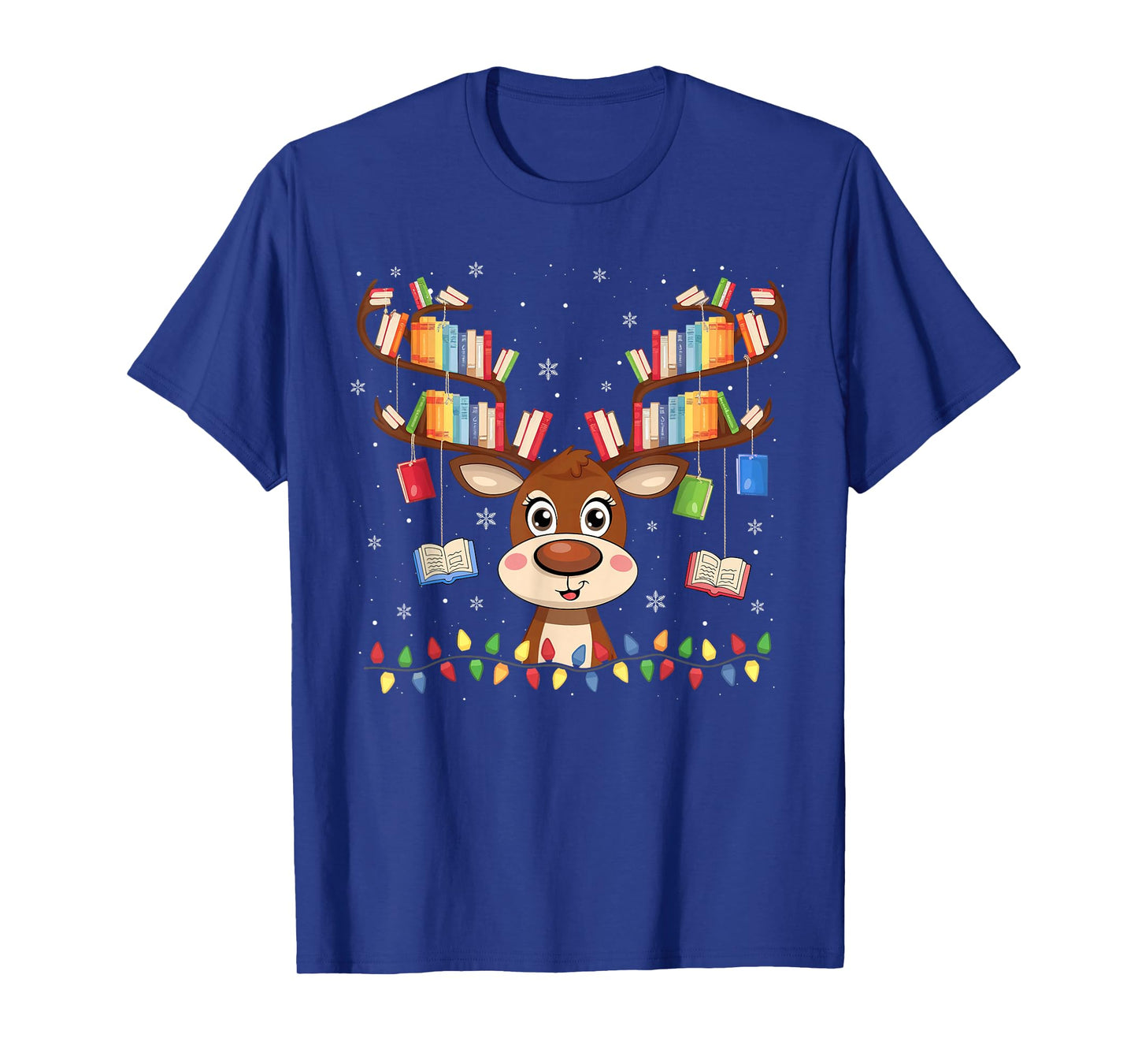 Christmas Librarian Reindeer Matching Family Book Lover Xmas T-Shirt
