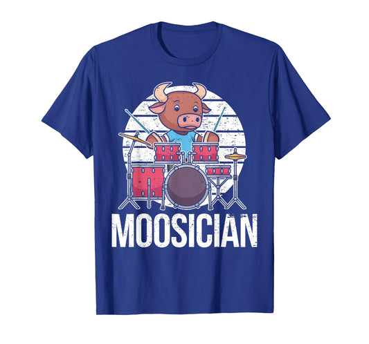Drummer Cow Drummer Bull Percussion Bull Musician T-Shirt