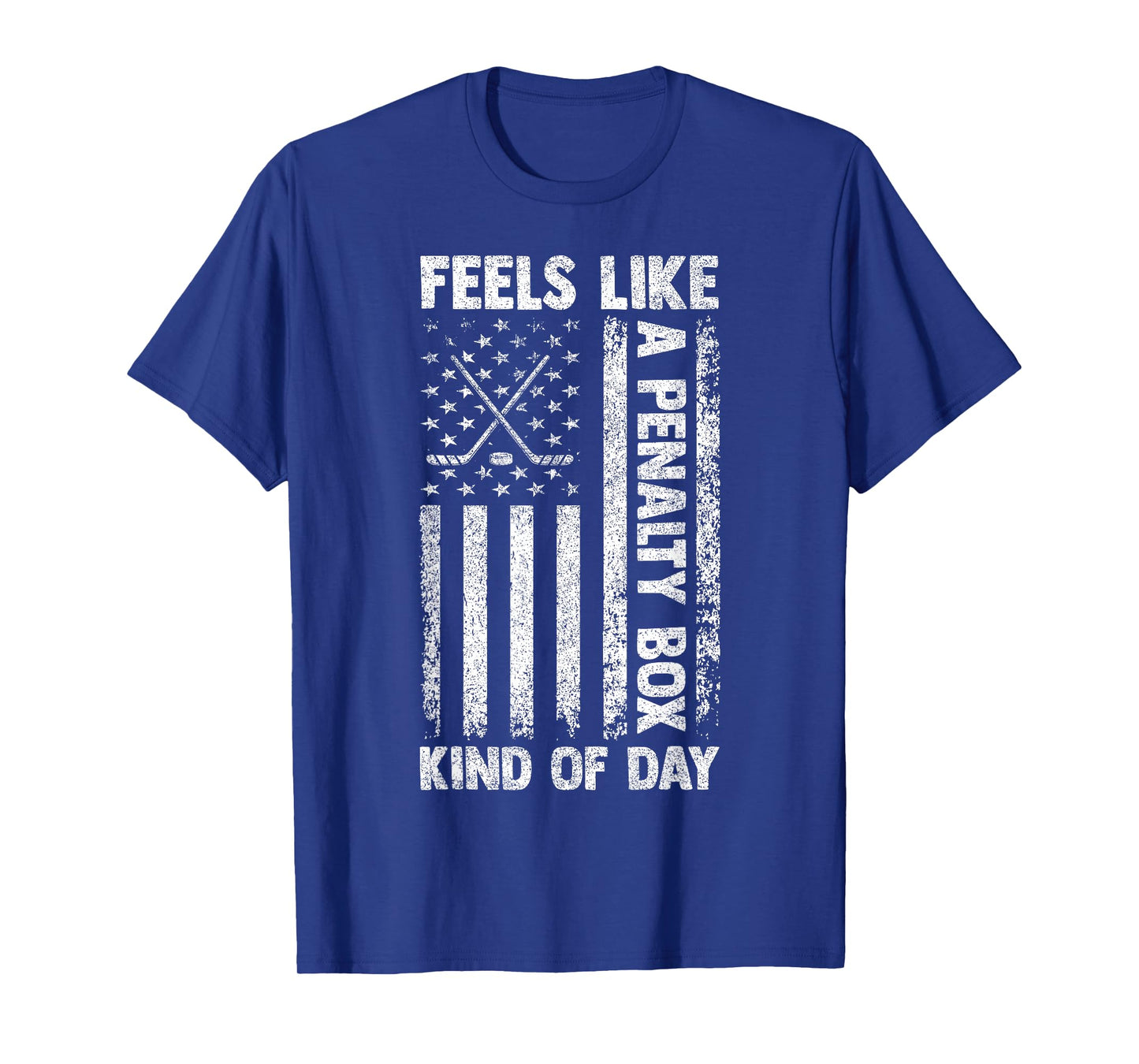 Feels Like A Penalty Box Kind of Day Hockey Vintage USA Flag T-Shirt