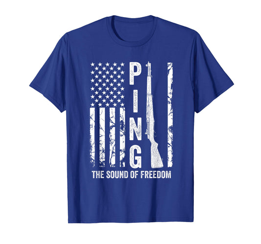 M1 Garand Rifle Ping The Sound of Freedom USA Flag Funny WW2 T-Shirt