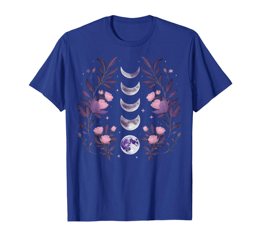 Celestial Moon Phase BOHO Wildflowers Zodiac Witchcore T-Shirt