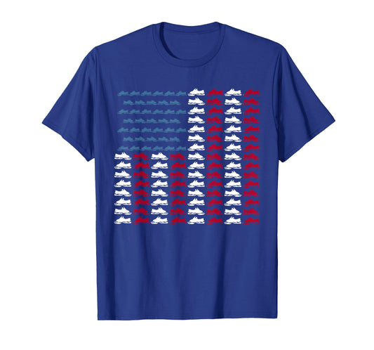 American Flag Made Of Snowmobile Funny 4th Of July T-Shirt