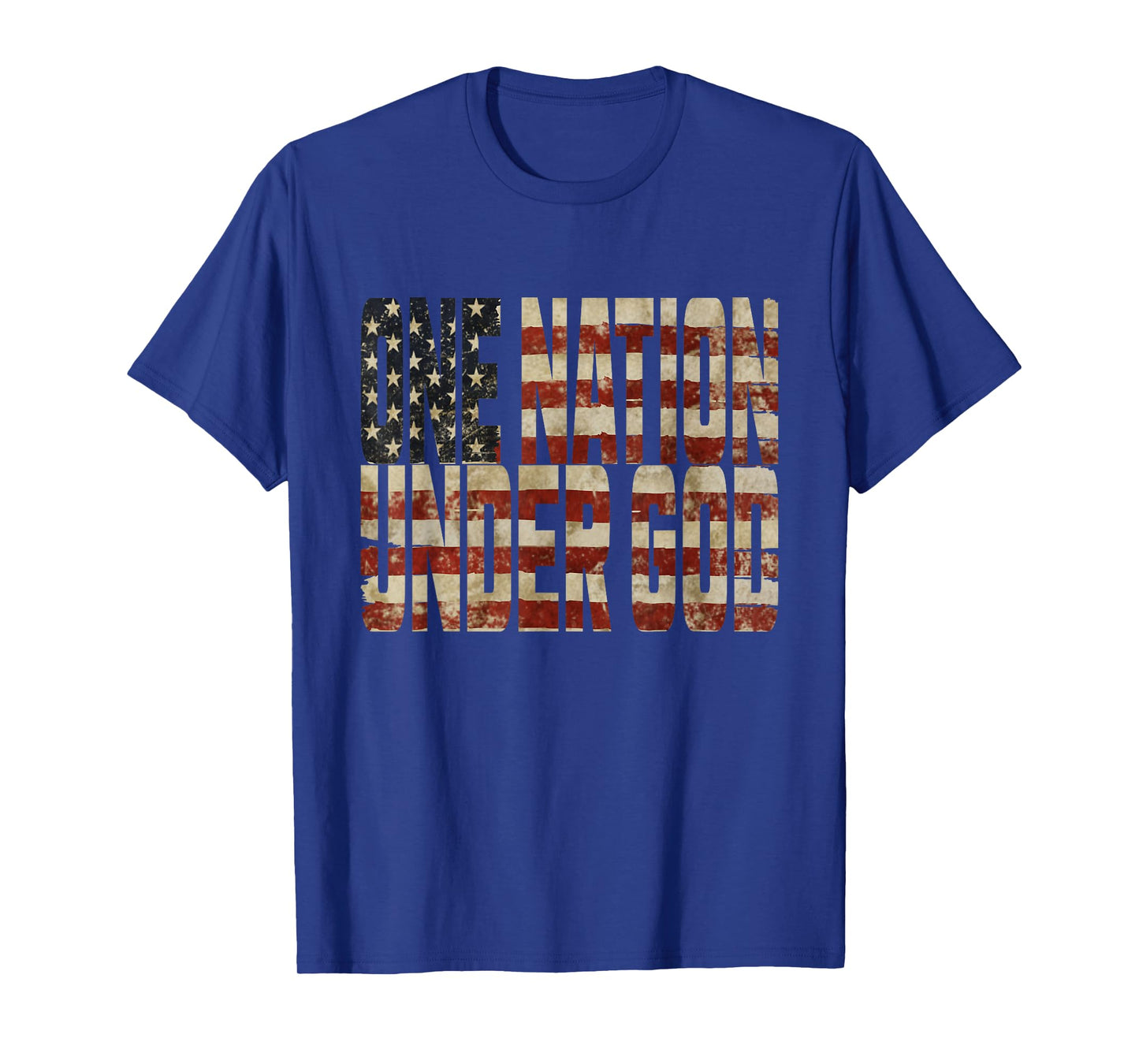 One Nation Under God Weathered American Flag Patriotic T-Shirt