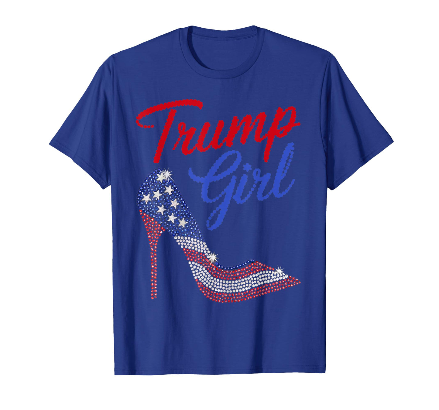 American Flag Bling Patriot Trump 2024 Trump Girl High Heel T-Shirt