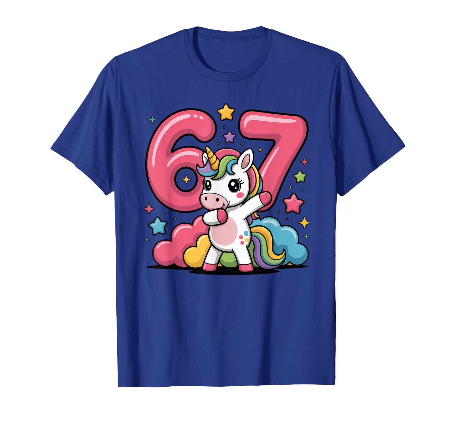 Unicorn 67 Meme Six Seven Funny Dabbing T-Shirt