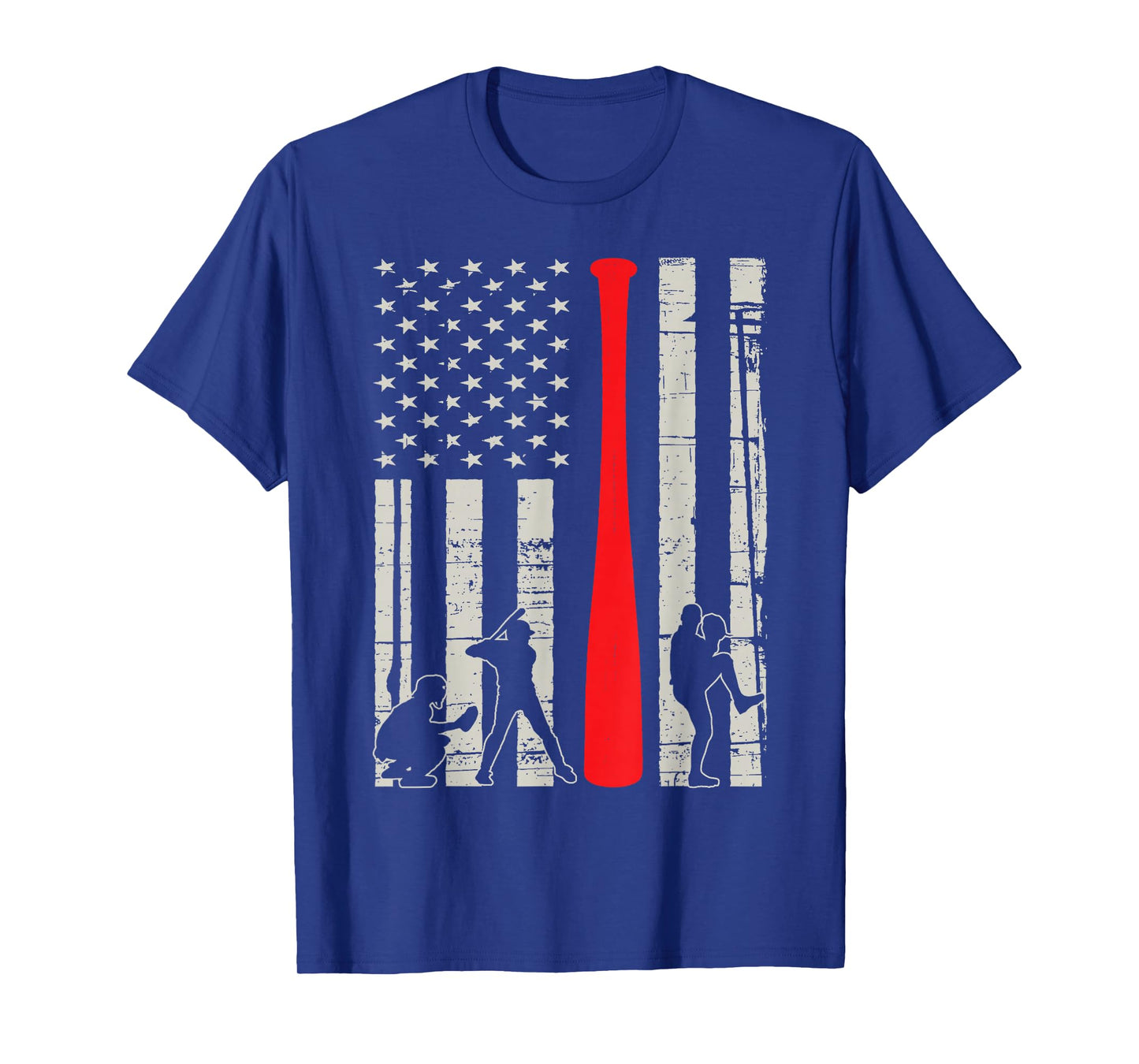 Baseball Bat American Flag T-Shirt
