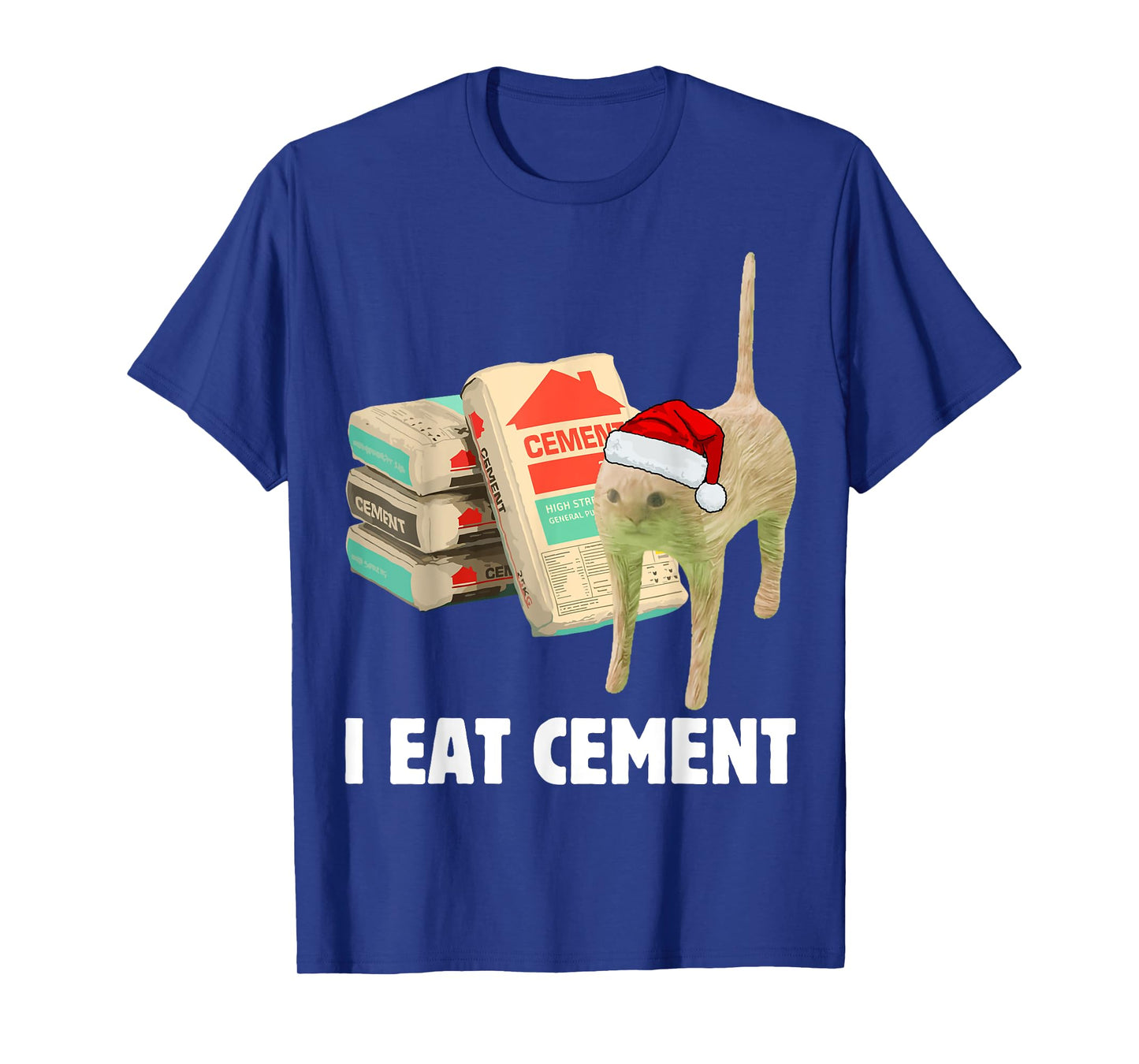 I Eat Cement Funny Cat Meme Christmas Pajamas Cursed Memes T-Shirt