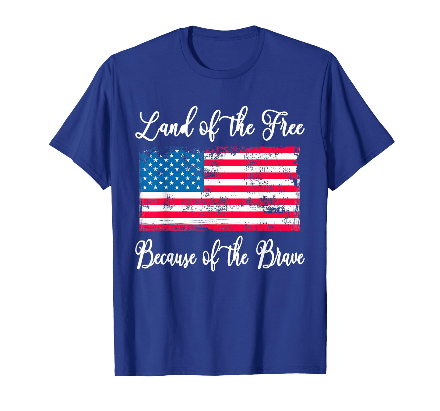 Land of The Free Because of The Brave Vintage American Flag T-Shirt