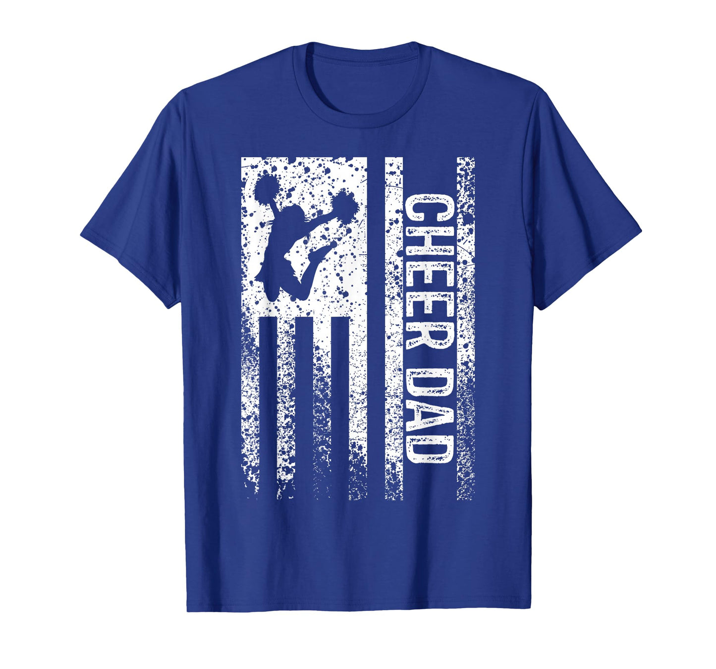 Cheer Dad Vintage American Flag Father Cheerleader Squad T-Shirt