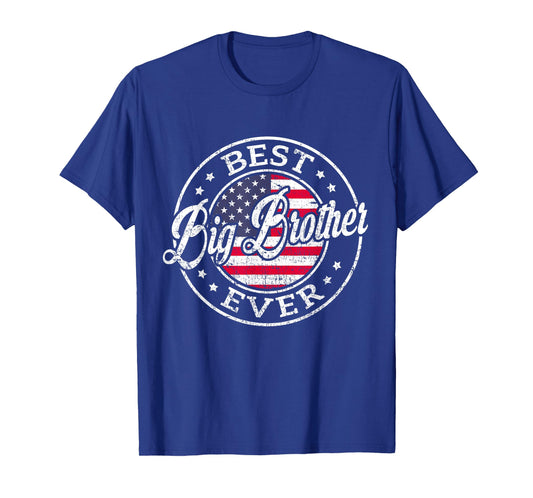 Best Big Brother Ever USA Flag Family Matching T-Shirt