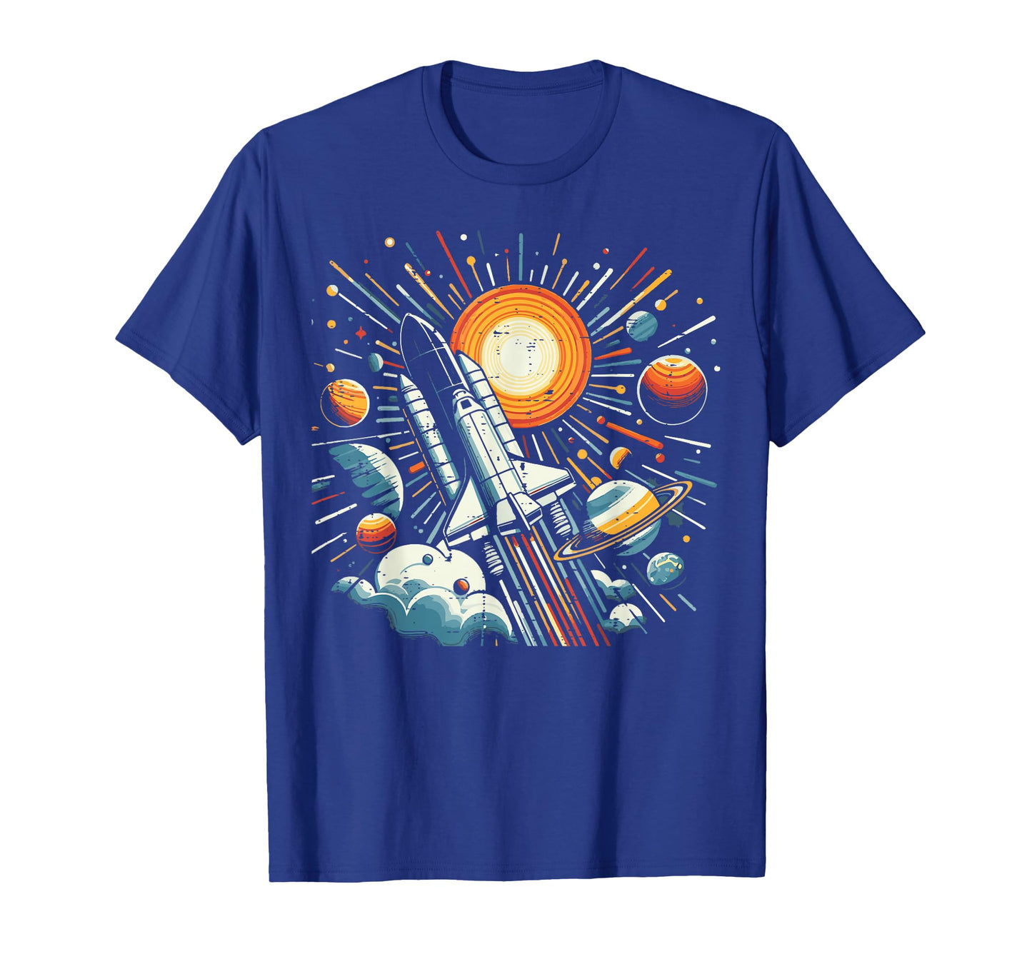 Space Shuttle Sun Planets Rocket Galaxy Boys Kids Men Women T-Shirt