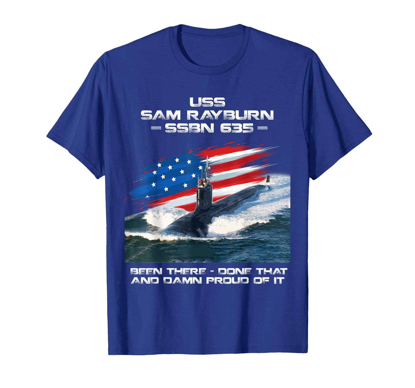 USS Sam Rayburn SSBN-635 American Flag Submarine Veteran T-Shirt