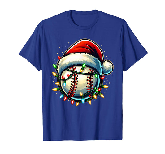 Christmas Baseball Xmas Santa Baseball Lover Boys Girls Kids T-Shirt