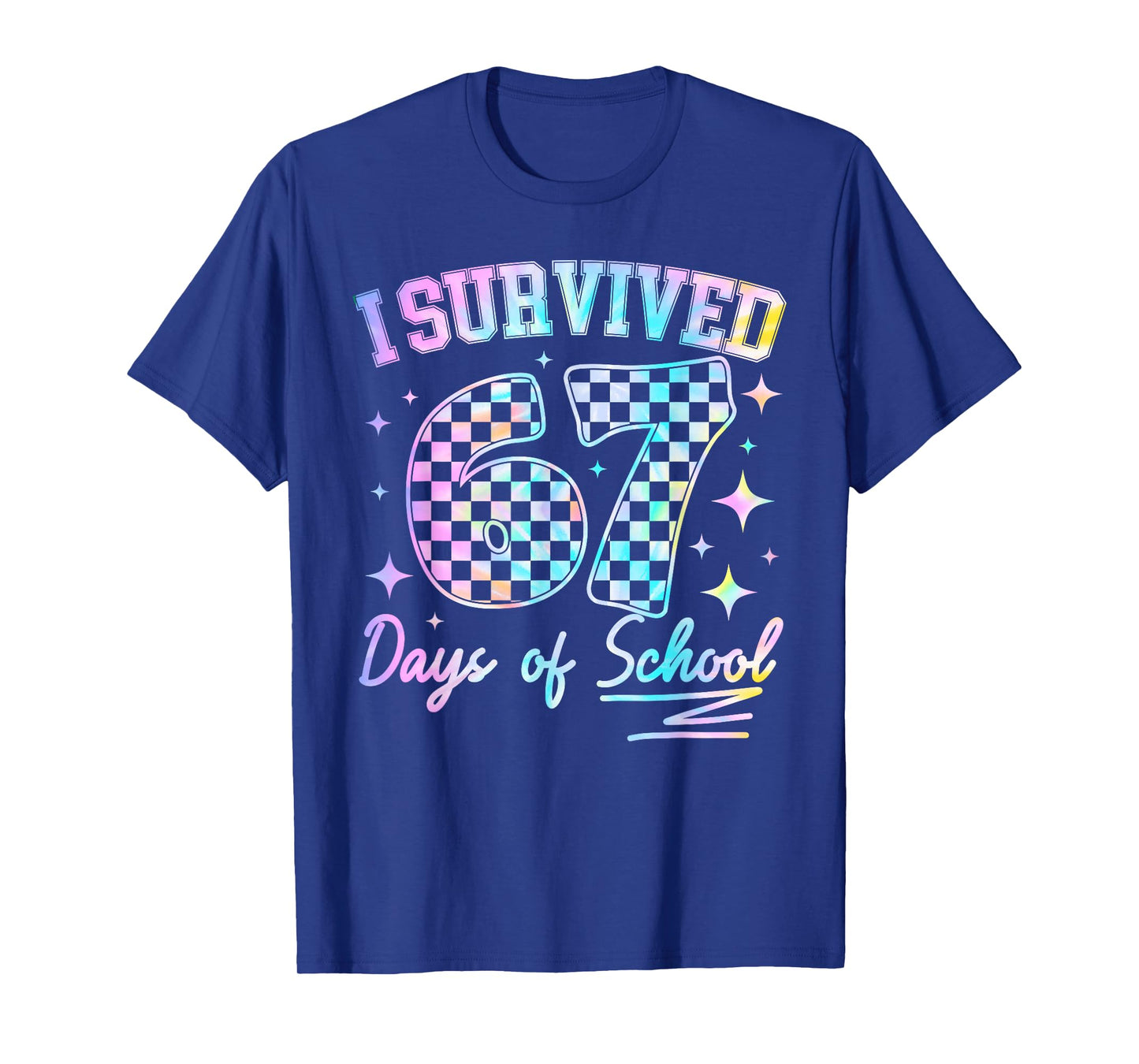 I Survived 67 Days of School Tie Dye 67th Day Teacher Kids T-Shirt