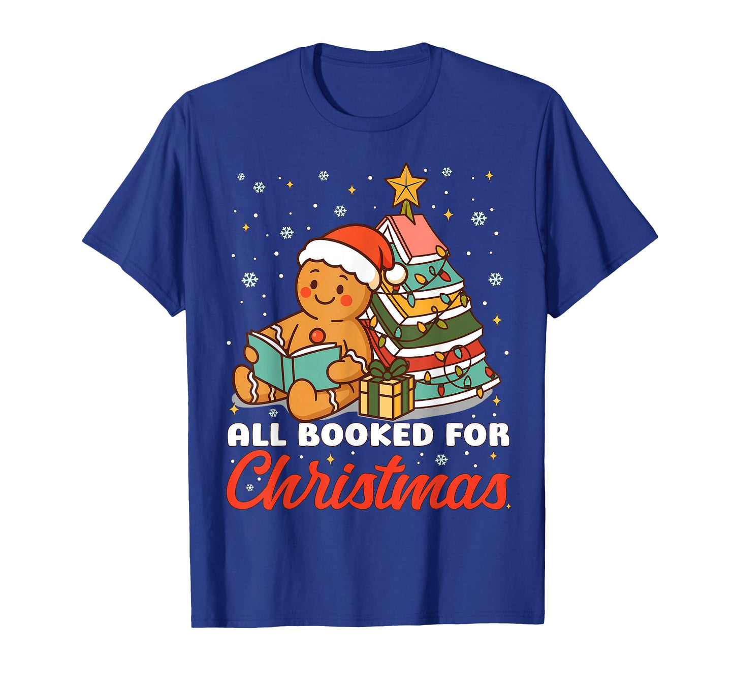 All Booked for Christmas Gingerbread Christmas Tree Book Kid T-Shirt