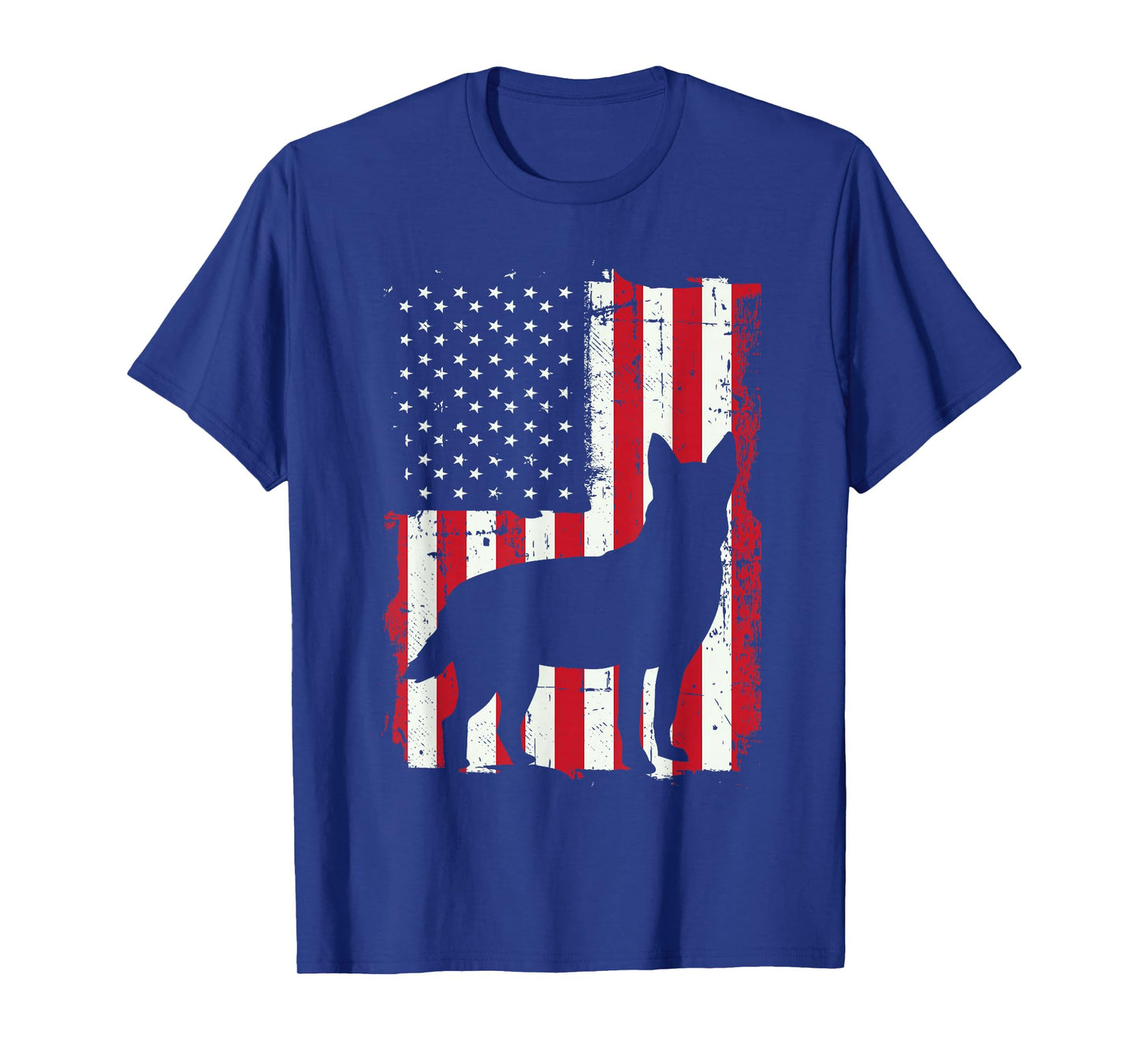American Flag USA Australian Cattle Dog Blue Red Heeler Gift T-Shirt