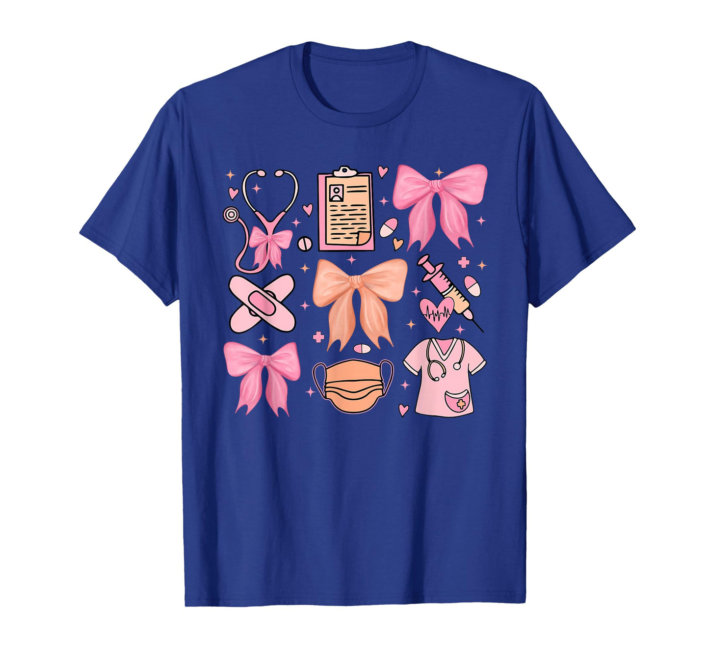 Cute Pink Coquette Bow Girly Nurse T-Shirt