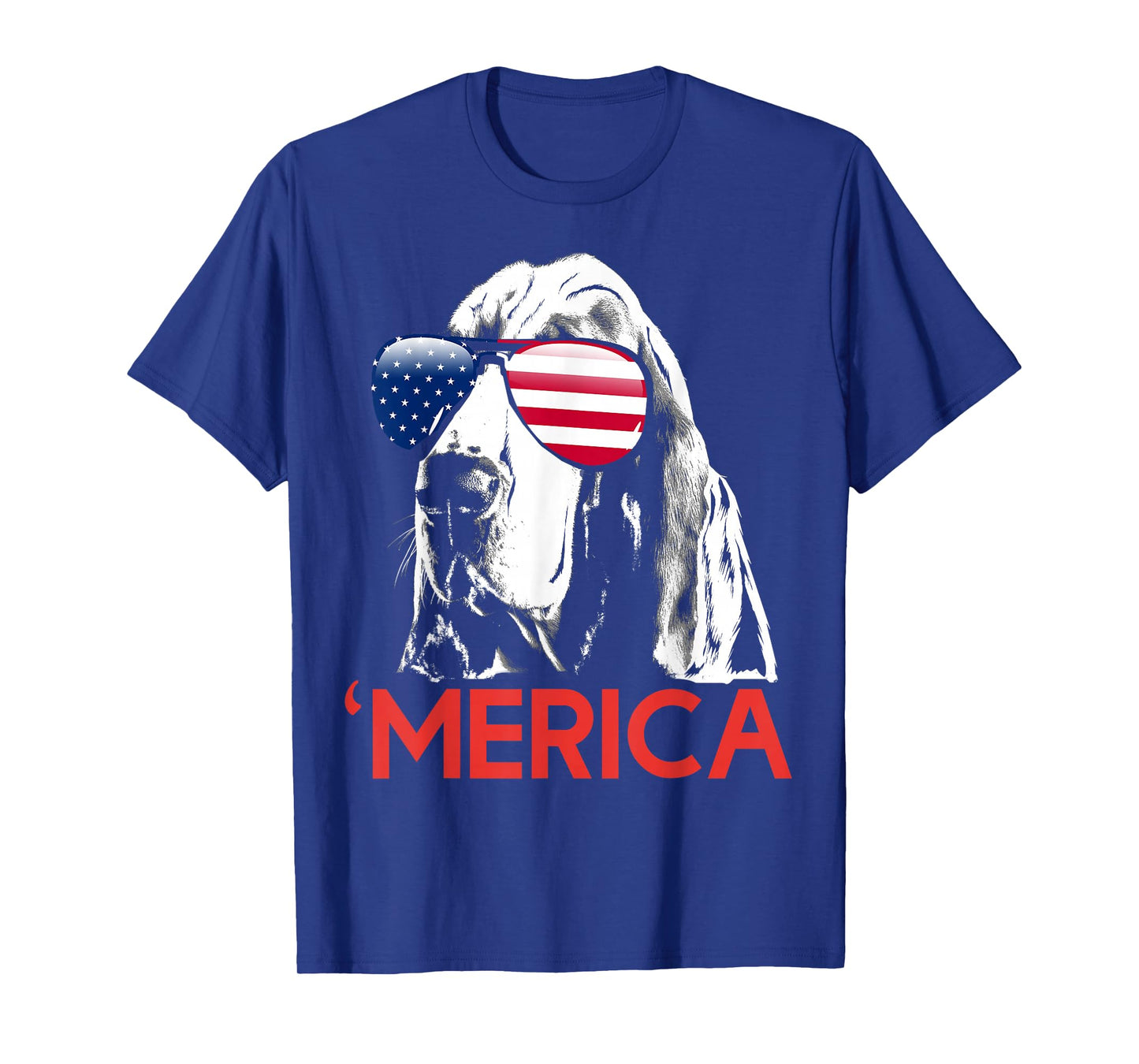 Merica Basset Hound American Flag 4th of July T-Shirt