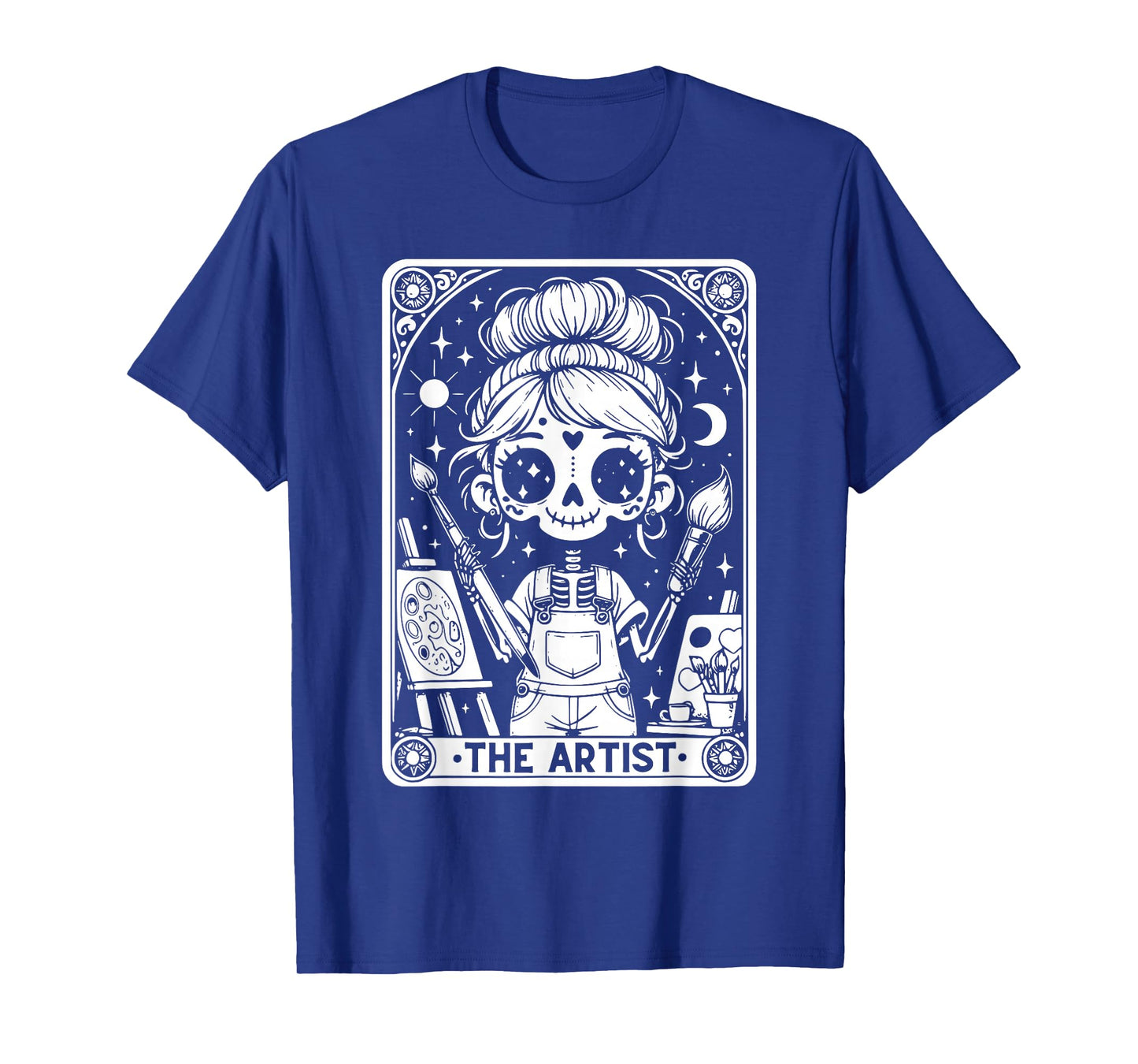 Artist Tarot Card Skeleton Painter Art Teacher Witchy T-Shirt