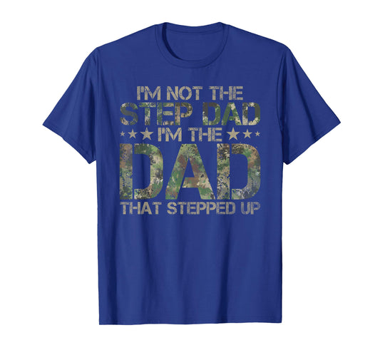 Stepped Up Dad Shirt - Dad Who Stepped Up American Camo Flag T-Shirt