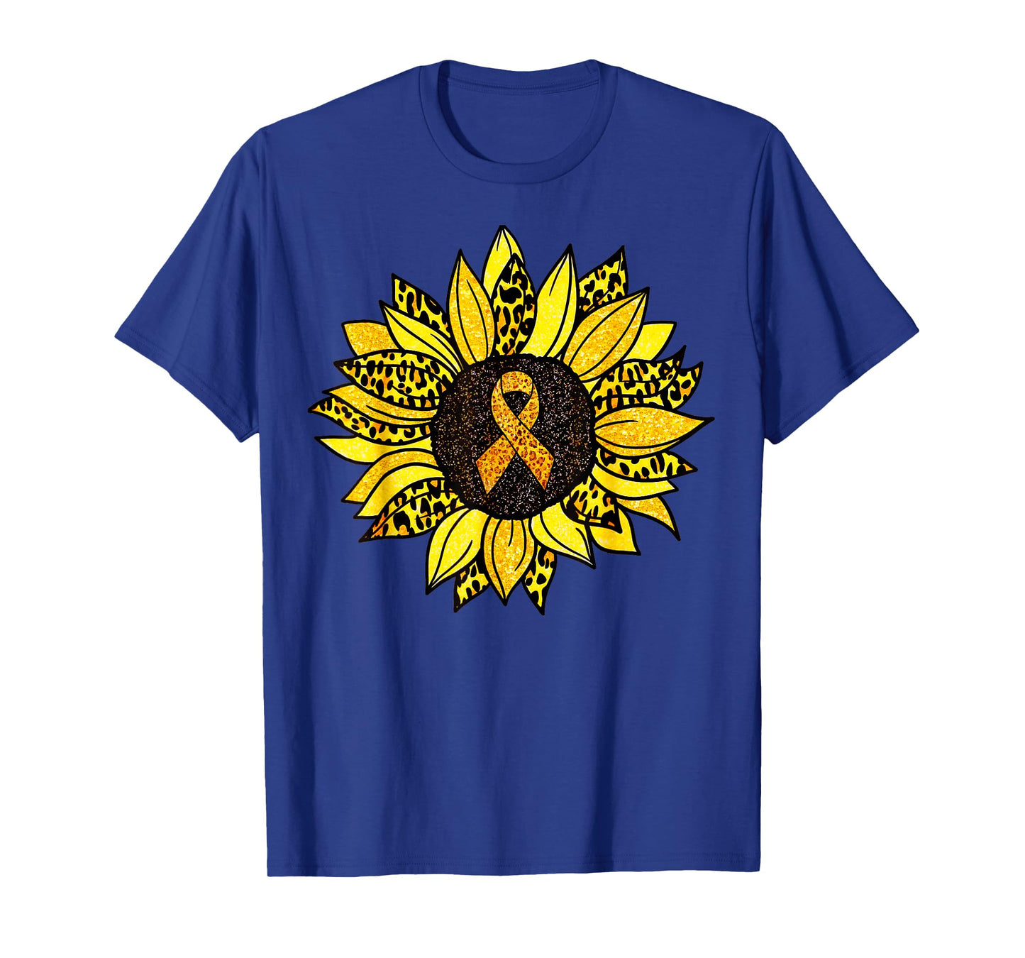 Childhood Cancer Awareness Yellow Sunflower Gold Ribbon T-Shirt