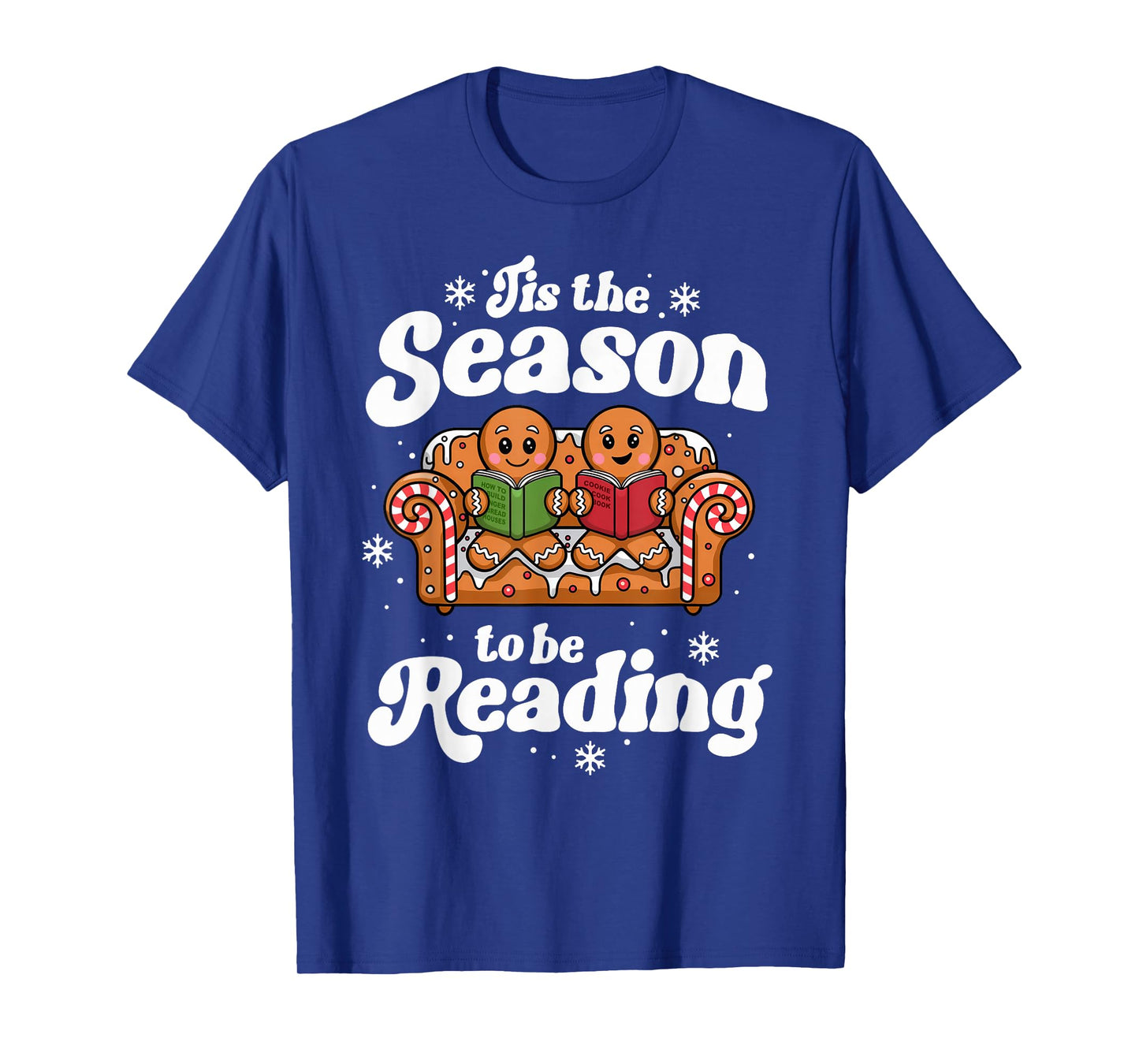 Christmas Book Lover Gingerbread Library Reading Bookaholic T-Shirt