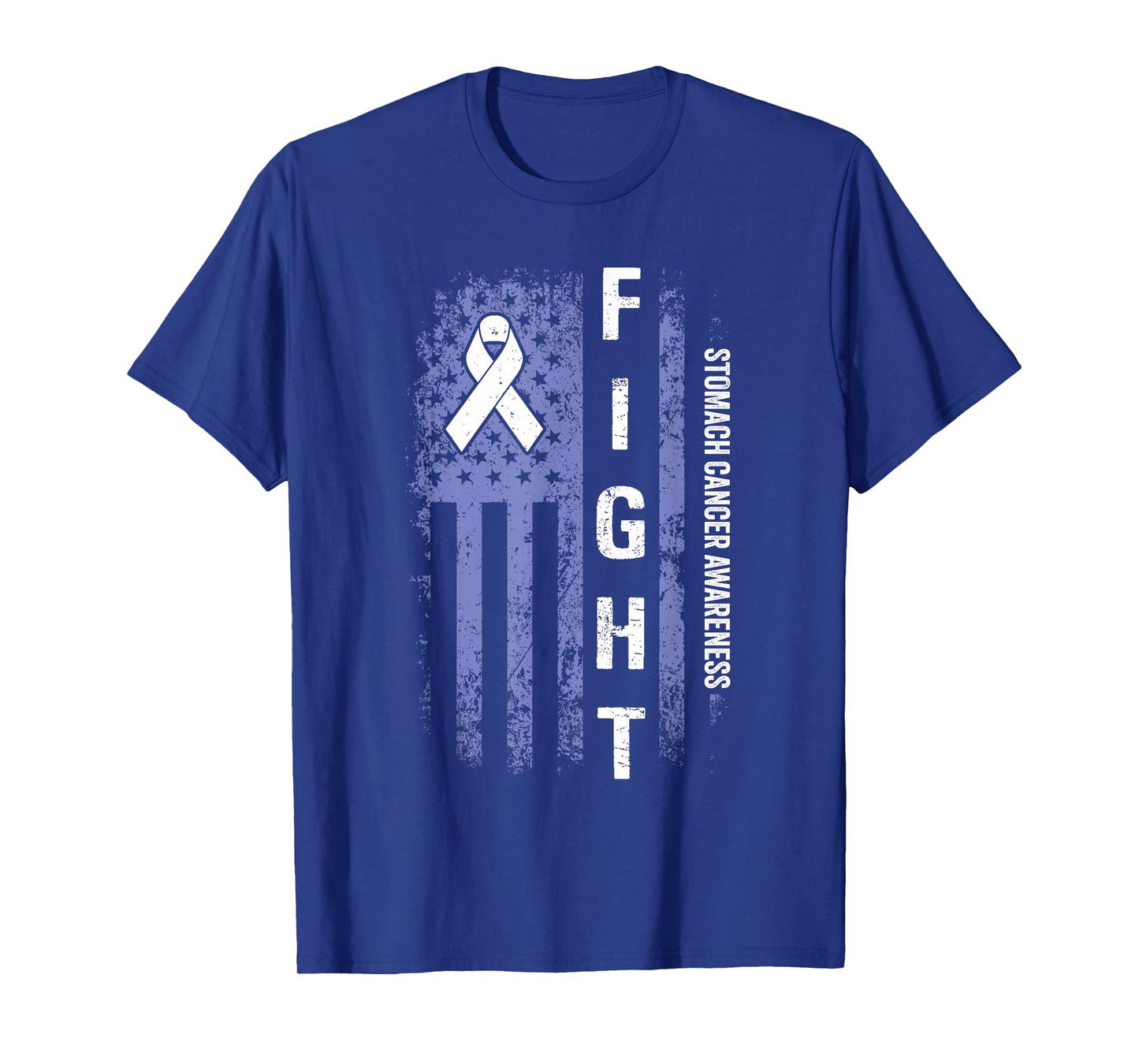 Stomach Cancer Awareness American Flag Stomach Cancer T-Shirt