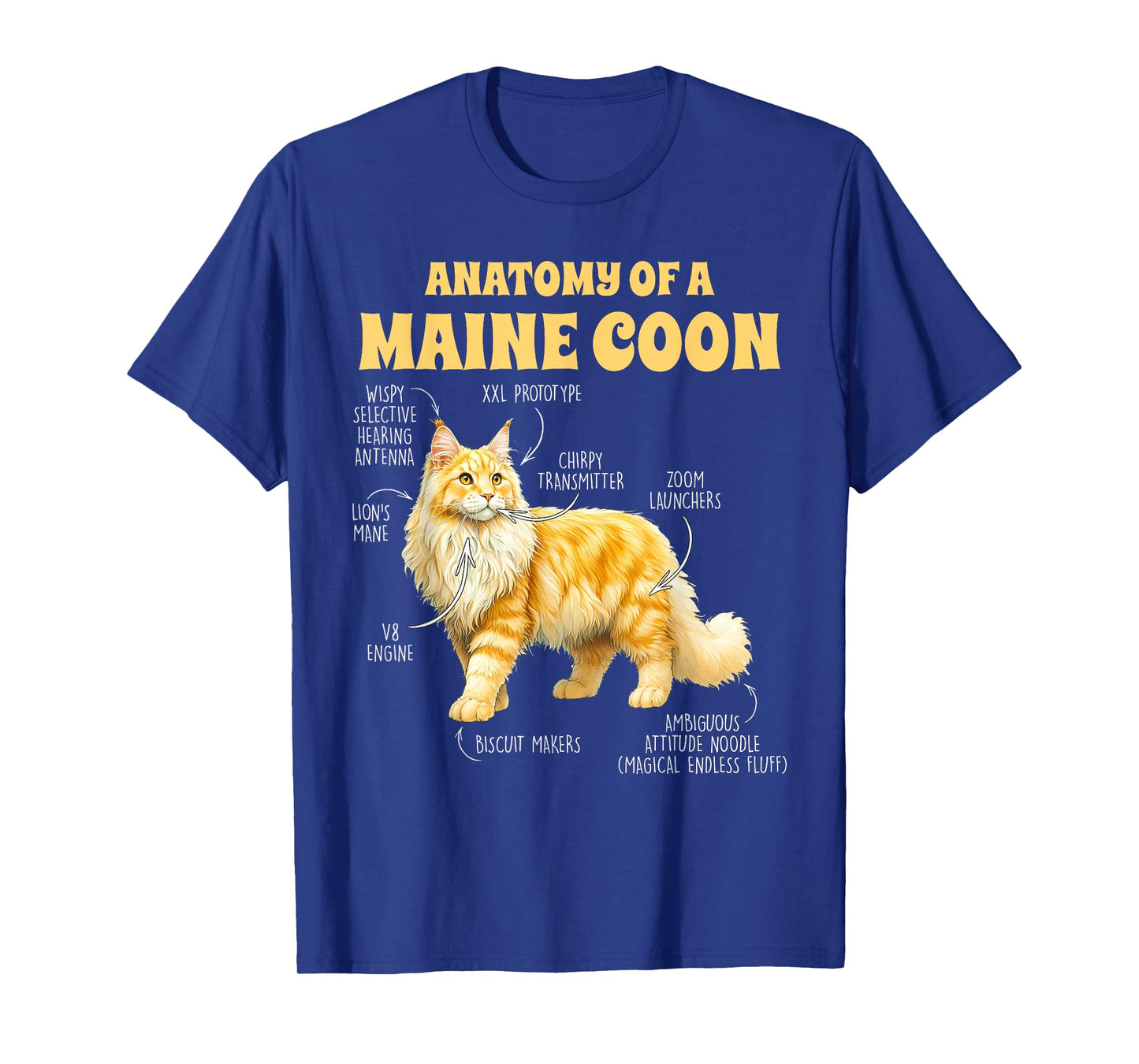 Maine Coon Lover Cat Mom Cat Mama Anatomy Of A Maine Coon T-Shirt