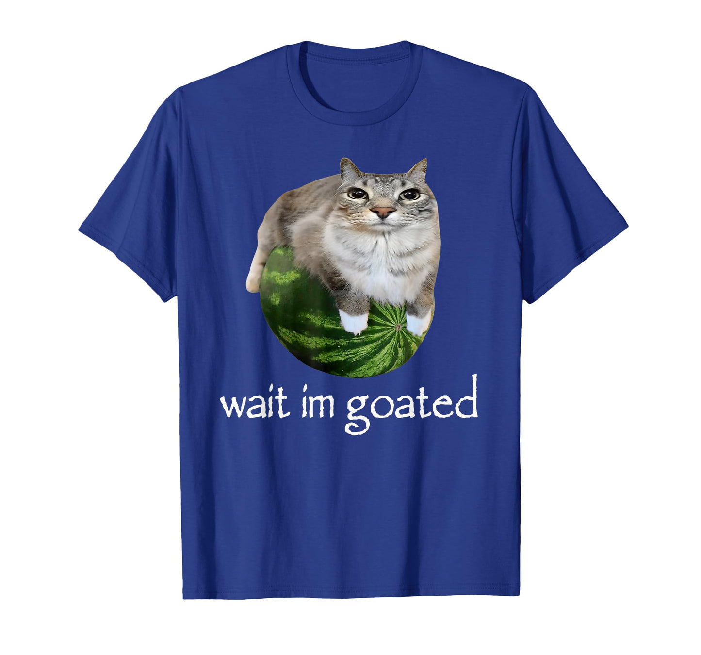 Wait I'm Goated Cat Meme Funny Watermelon Silly Cat Humor T-Shirt
