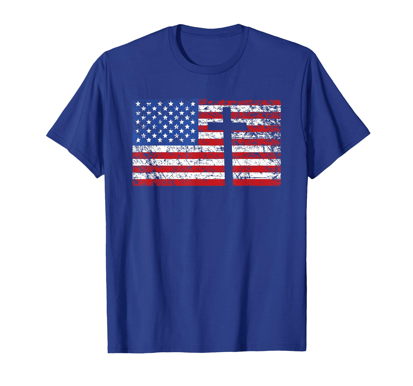 American Flag Cross Shirt, USA Christian Gift, Trust God T-Shirt
