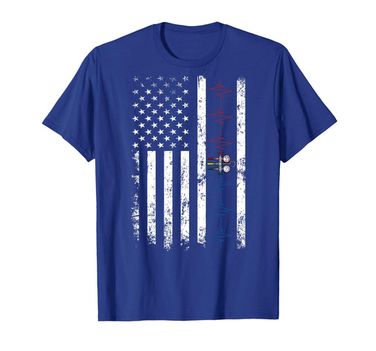 HVAC Technician American Flag USA Vintage HVAC Tech T-Shirt