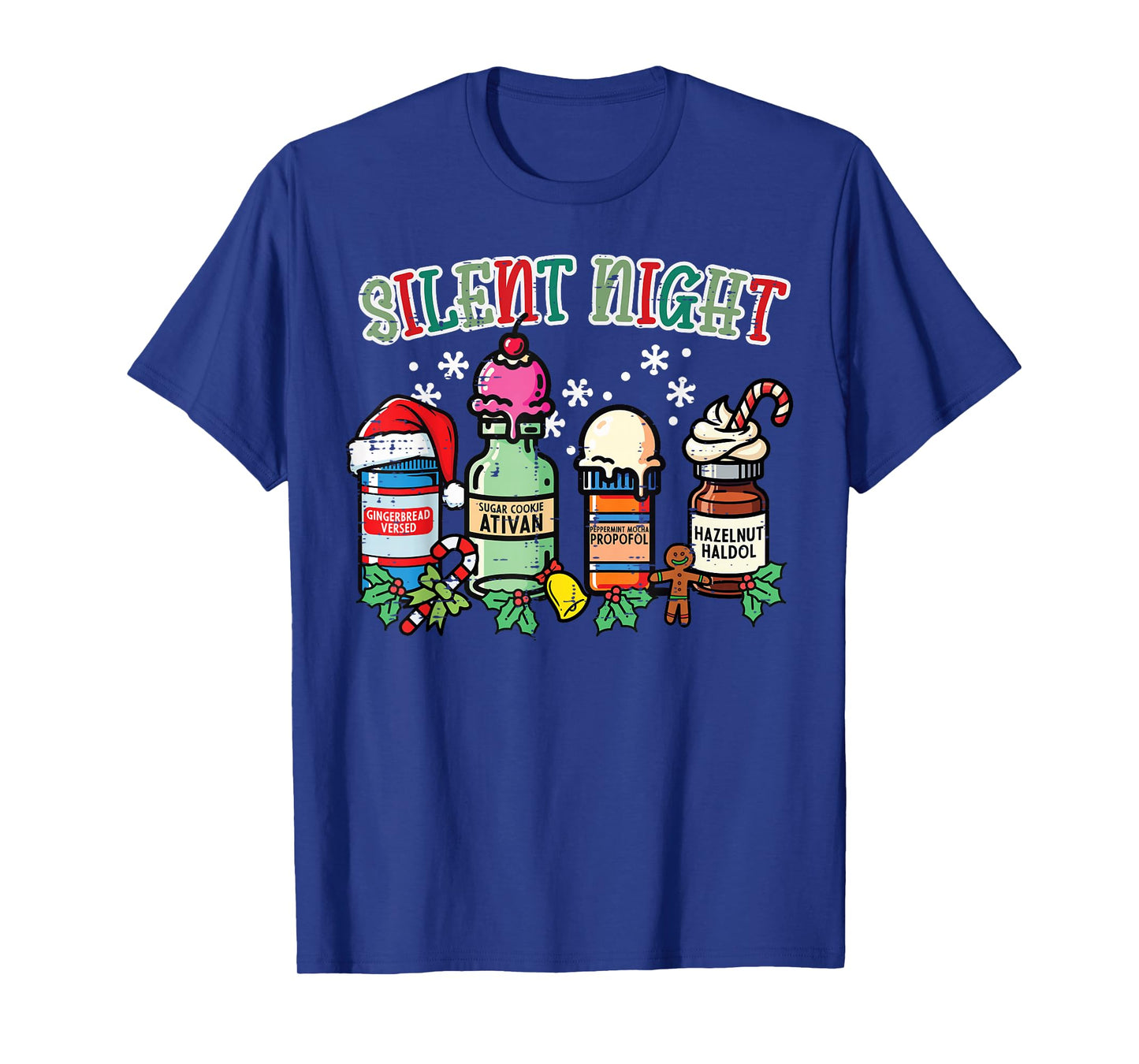 Christmas Nurse Silent Night Propofol Xmas Scrub Top Women T-Shirt