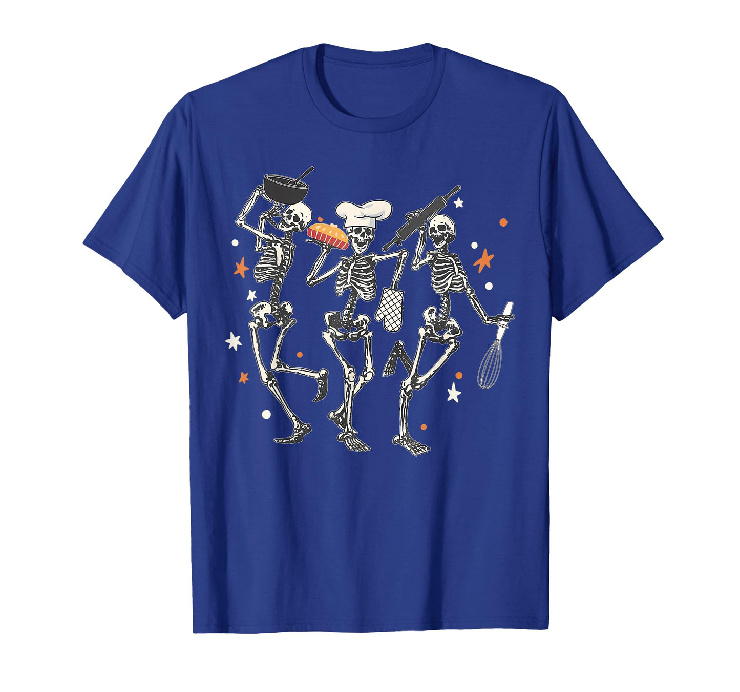 Chef Dancing Skeletons Baking Halloween Cookie Baker T-Shirt