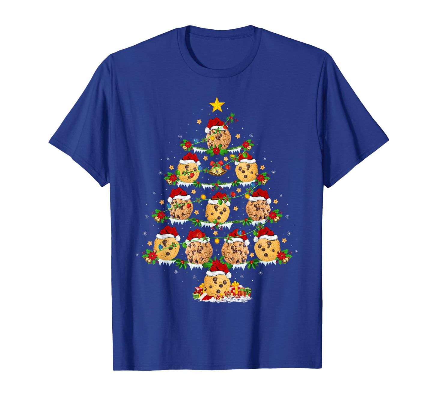 Cookie Biscuit Christmas Tree Lights Funny Cookies Xmas T-Shirt
